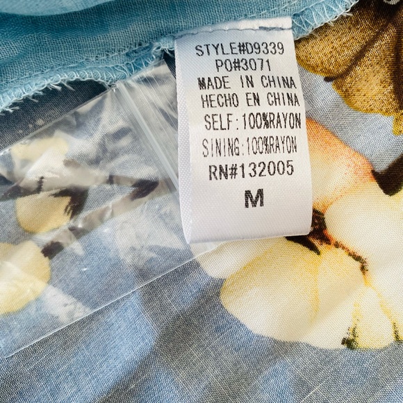 Entro Swing Dress Medium Floral 3/4 Sleeves Ruffle Tiered Lined - Picture 9 of 10